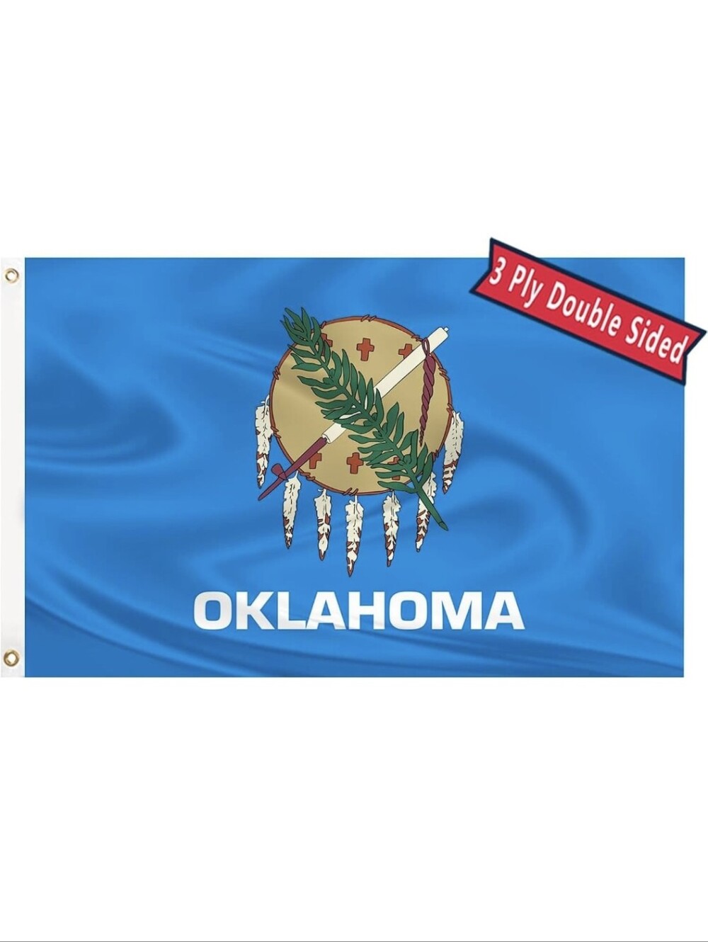 Oklahoma State Flag 3x5 Ft Outdoor Double Sided 3 Layers Polyester